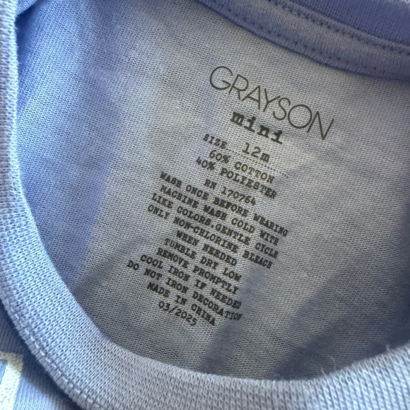 GRAYSON mini Blue Striped Kids T-Shirt w LA& Teddy Bear Design! Cute comfy &cool - Picture 3 of 6